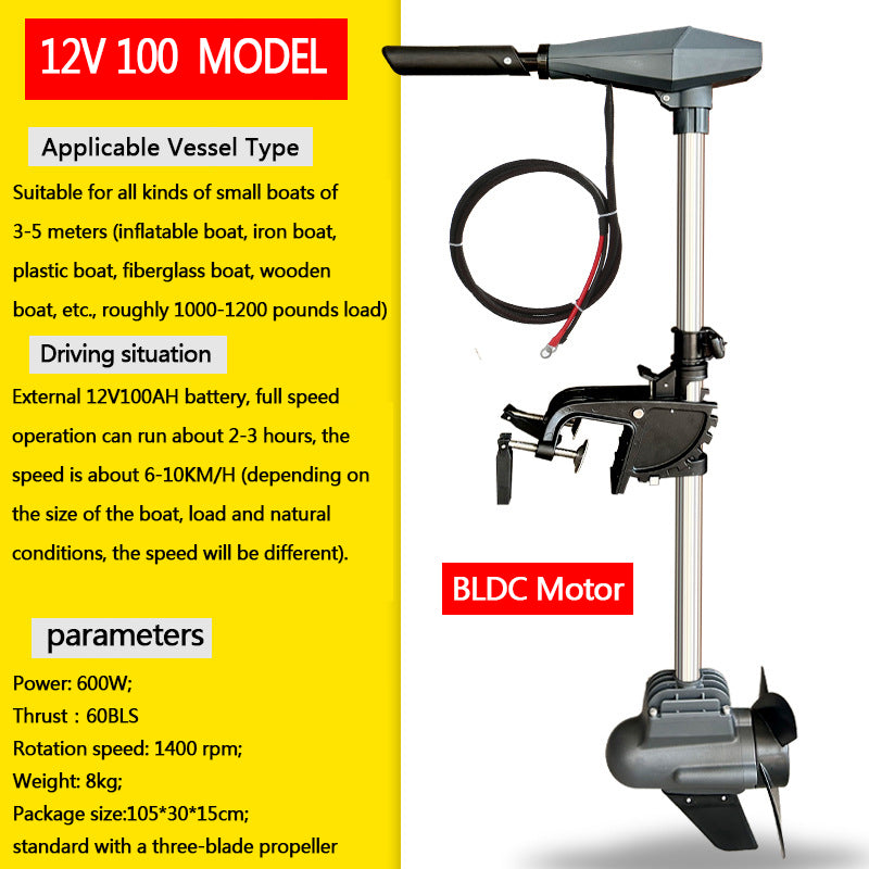 APISQUEEN 12V/24V Outboard Thrust Mounted Trolling Electric 