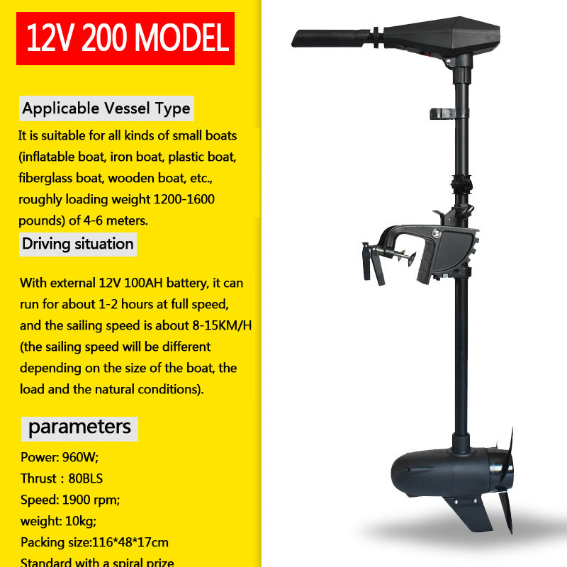 APISQUEEN 12V/24V Outboard Thrust Mounted Trolling Electric 